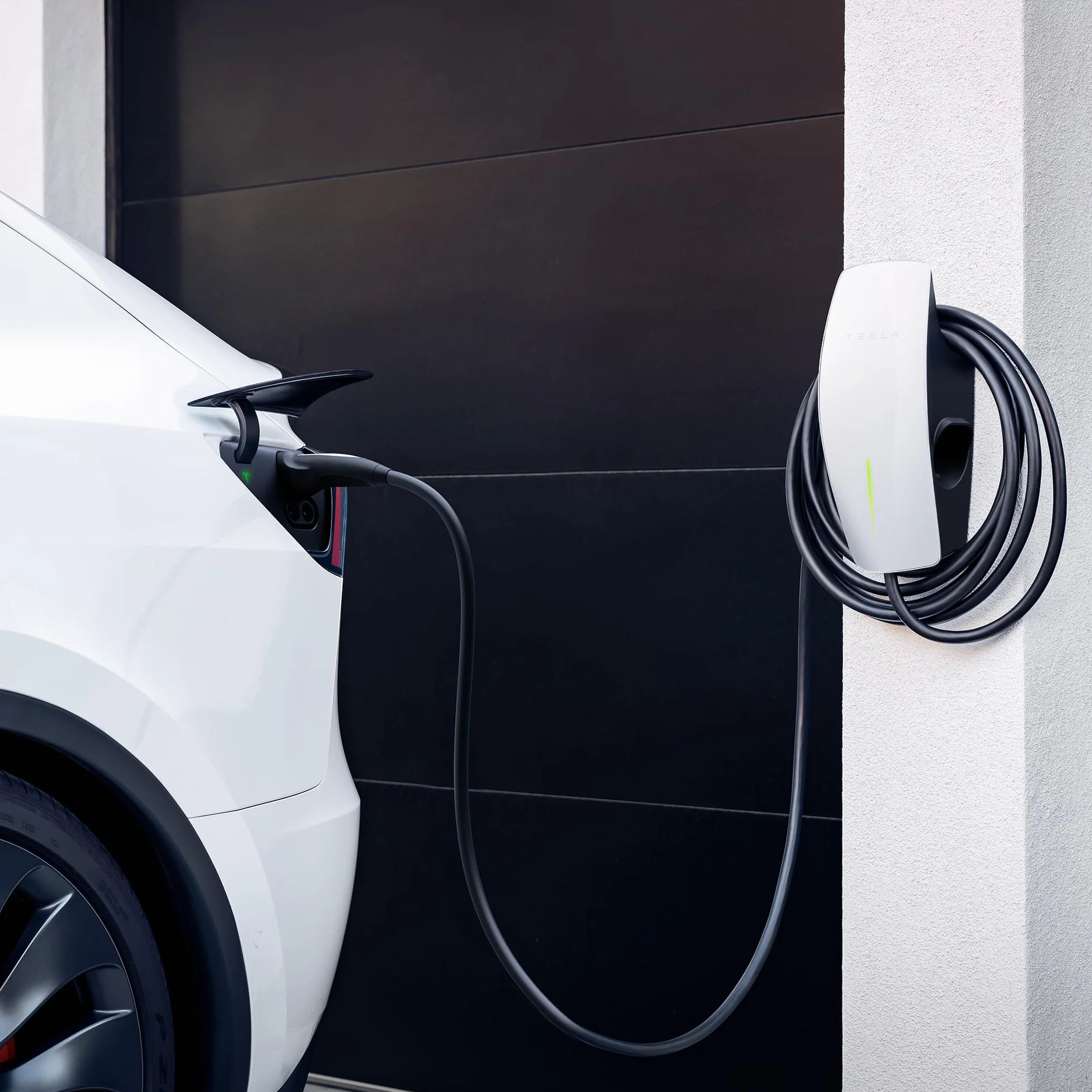 Tesla Connettore a Muro | Caricatore Universale | Tipo 2 | Fino a 22kW | Monofase e Trifase | Cavo da 7,3 m Incluso | Interno/Esterno