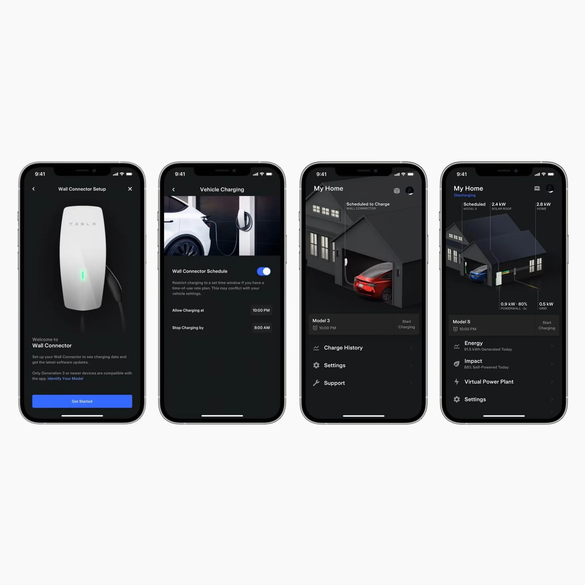 Tesla Connettore a Muro | Caricatore Universale | Tipo 2 | Fino a 22kW | Monofase e Trifase | Cavo da 7,3 m Incluso | Interno/Esterno